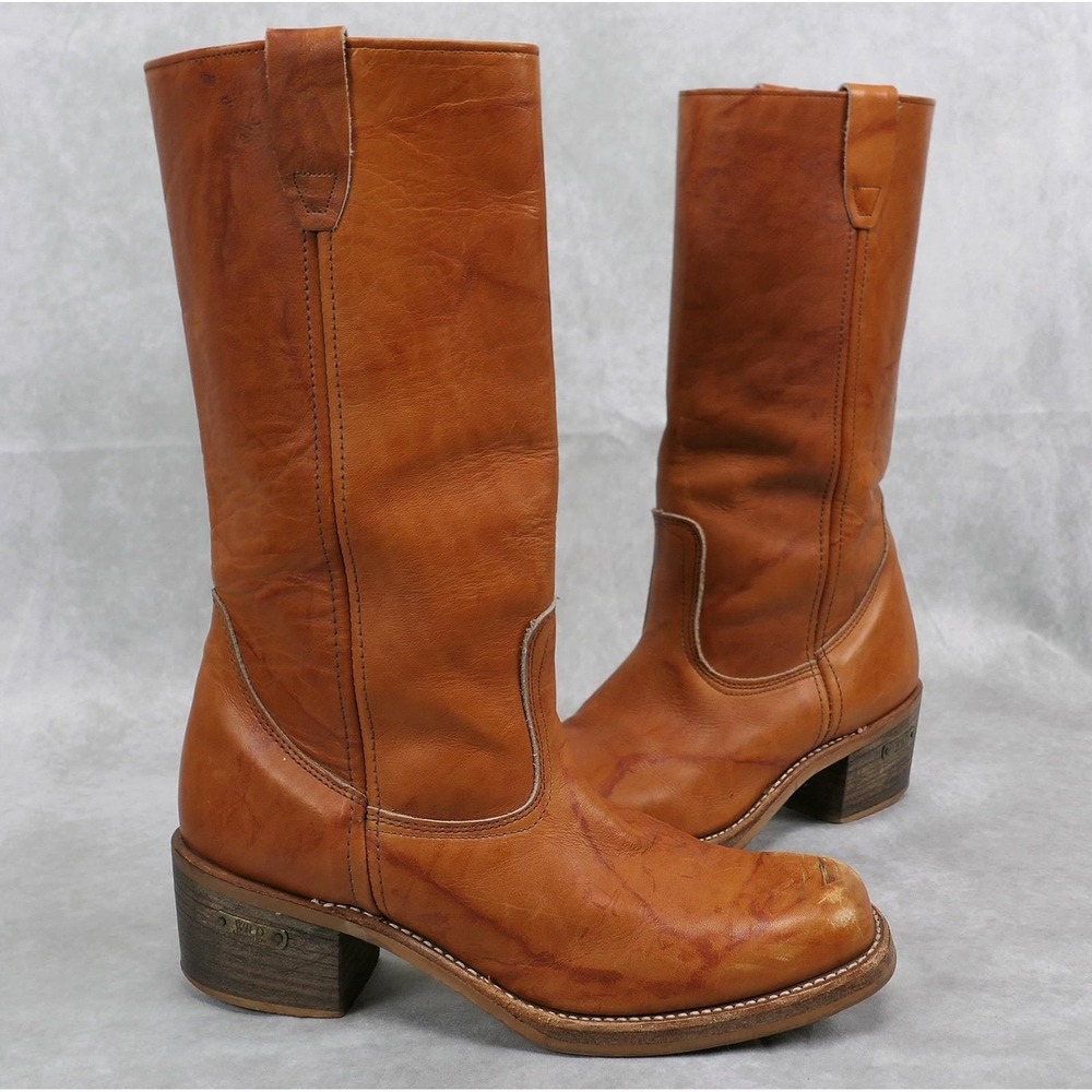 VTG Wild Country Marbled Leather Campus Boots Square Toe Men's 9.5D Women's 11D